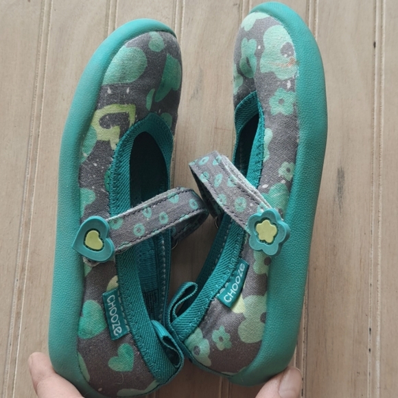 Chooze Blossom Turquoise Velcro Strap Slip On Fun Causal Mary Jane Flats - Picture 10 of 11
